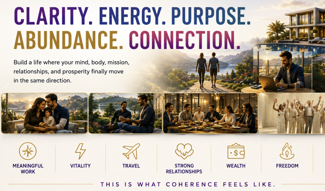 Clarity. Energy. Purpose. Abundance. Connection. — This is what coherence feels like.